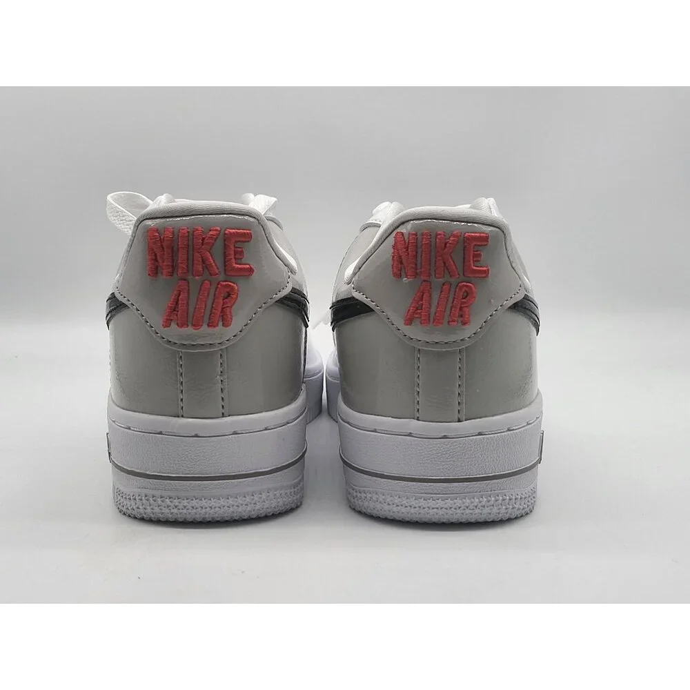 Nike Air Force‎ 1 07 LV8 Womens 6 White Black Patent Sneakers DQ7570-001